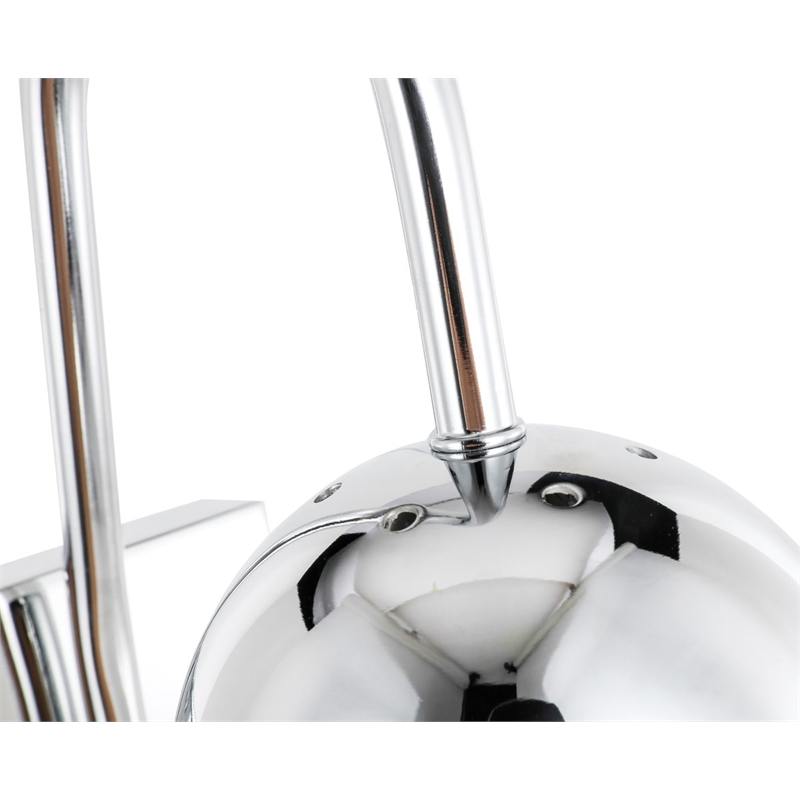 Living District Kace 1-Light Metal & Glass Wall Sconce in Chrome/Frosted White
