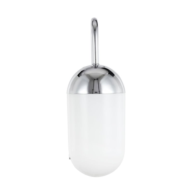 Living District Kace 1-Light Metal & Glass Wall Sconce in Chrome/Frosted White