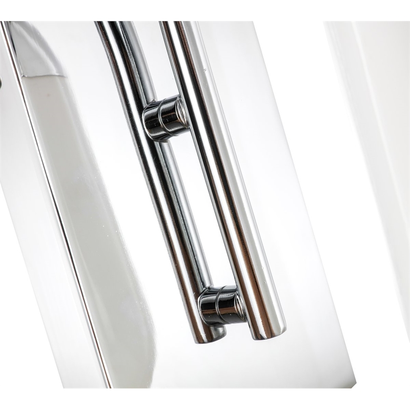Living District Kace 1-Light Metal & Glass Wall Sconce in Chrome/Frosted White