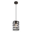 Living District Hopper 1-Light Transitional Metal Pendant in Black
