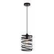 Living District Hopper 1-Light Transitional Metal Pendant in Black