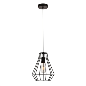Living District Jago 1-Light Transitional Metal Pendant in Black