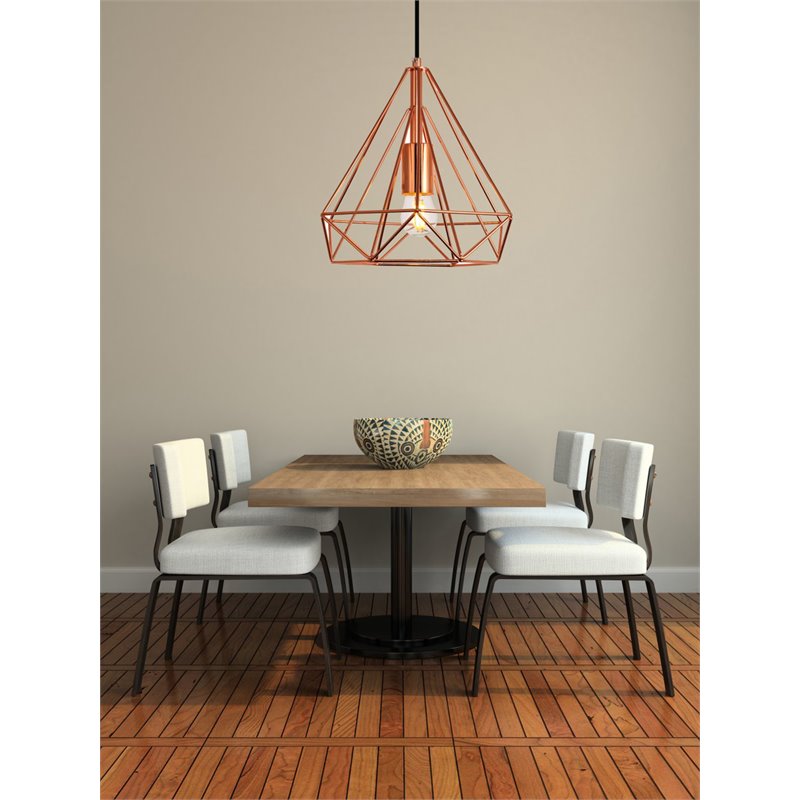 Living District Jago 1-Light Transitional Metal Pendant in Brown Finish