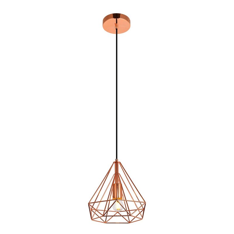 Living District Jago 1-Light Transitional Metal Pendant in Brown Finish