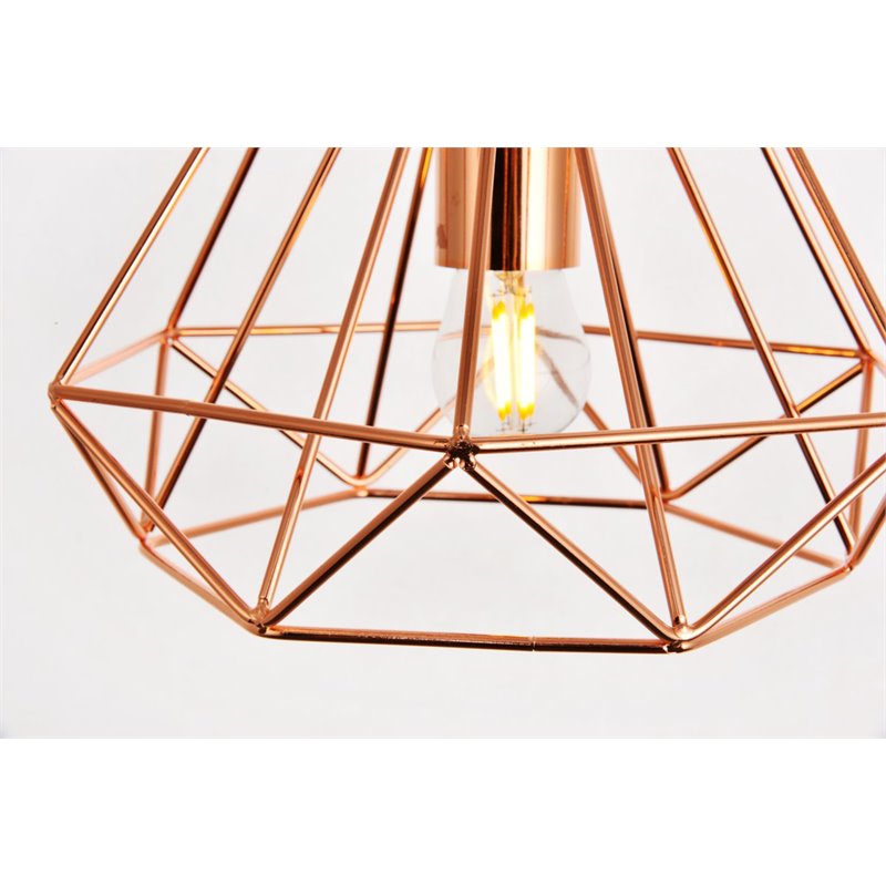 Living District Jago 1-Light Transitional Metal Pendant in Brown Finish