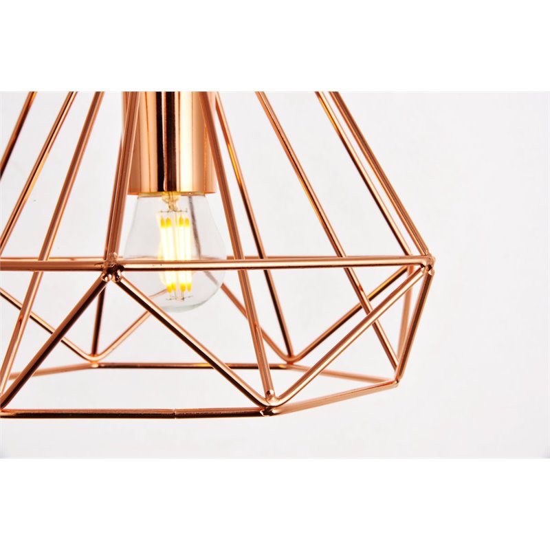 Living District Jago 1-Light Transitional Metal Pendant in Brown Finish