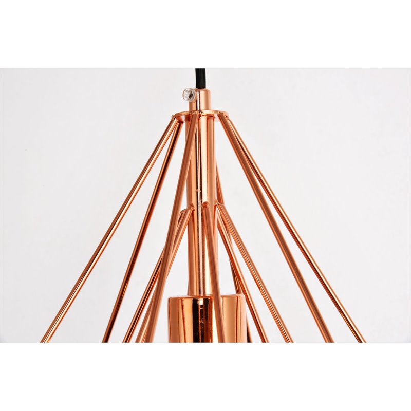 Living District Jago 1-Light Transitional Metal Pendant in Brown Finish