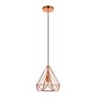 Living District Jago 1-Light Transitional Metal Pendant in Brown Finish