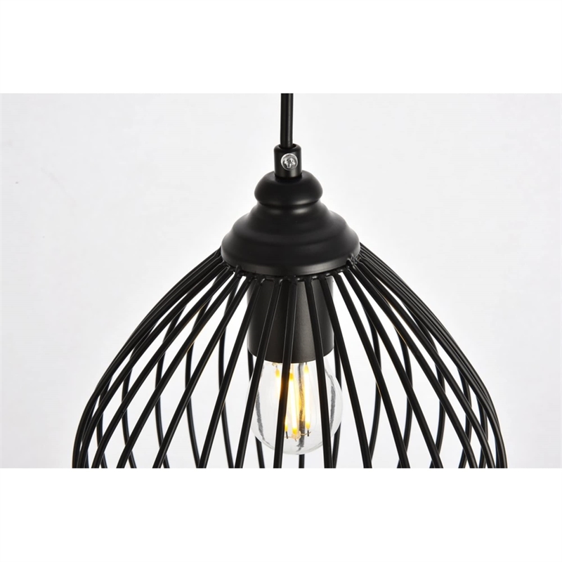 Living District Sayer 1-Light Transitional Metal Pendant in Black