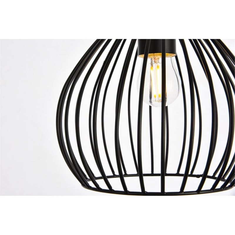 Living District Sayer 1-Light Transitional Metal Pendant in Black
