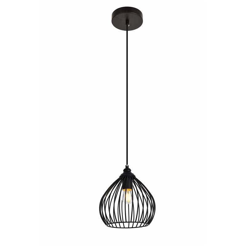 Living District Sayer 1-Light Transitional Metal Pendant in Black