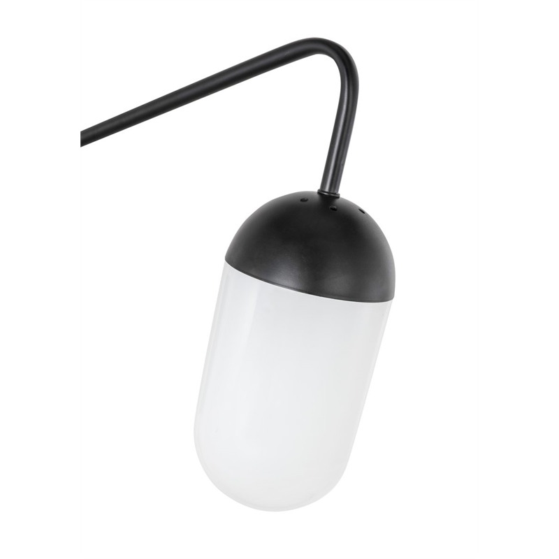 Living District Kace 1-Light Glass & Metal Wall Sconce in Black/Frosted White