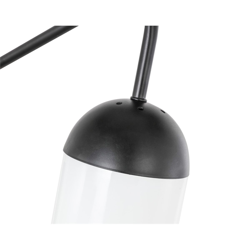 Living District Kace 1-Light Glass & Metal Wall Sconce in Black/Frosted White