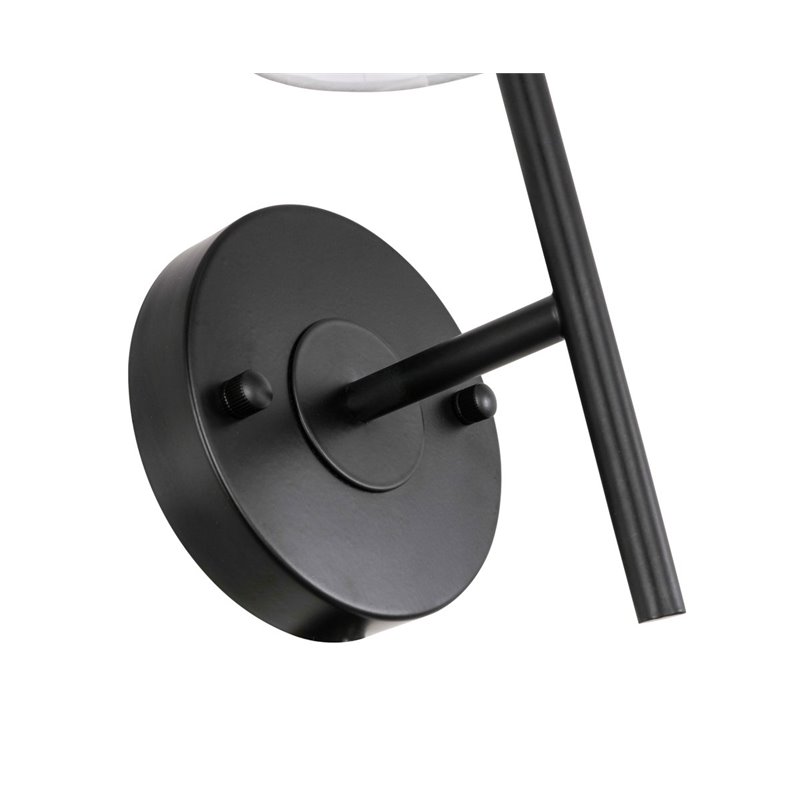 Living District Cason 1-Light Metal & Fabric Wall Sconce in Black/White