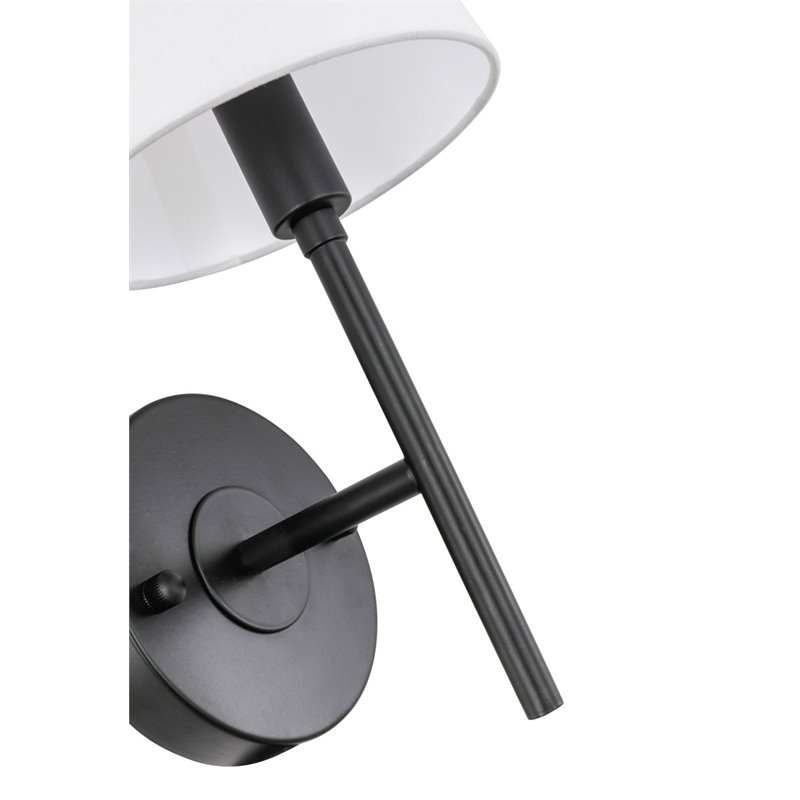 Living District Cason 1-Light Metal & Fabric Wall Sconce in Black/White