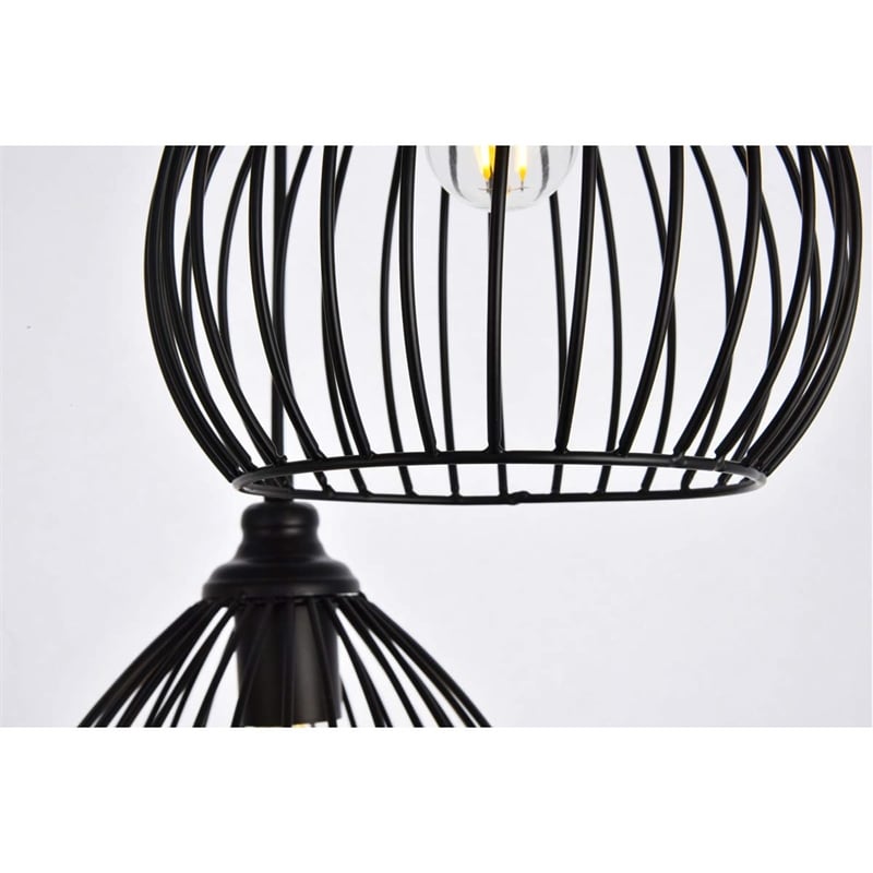 Living District Sayer 3-Light Transitional Metal Pendant in Black