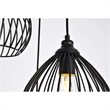 Living District Sayer 3-Light Transitional Metal Pendant in Black