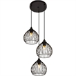 Living District Sayer 3-Light Transitional Metal Pendant in Black
