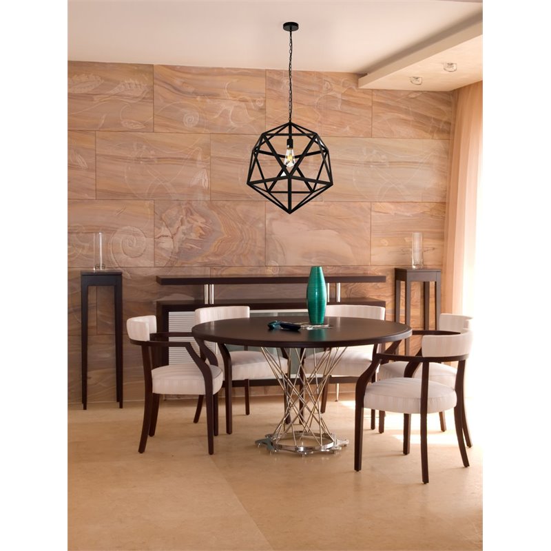 Living District Redmond 1-Light Transitional Metal Pendant in Black