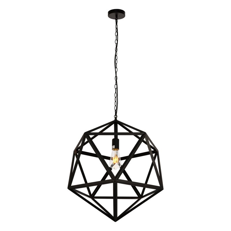 Living District Redmond 1-Light Transitional Metal Pendant in Black