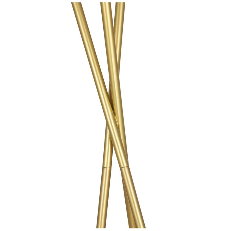 Living District Cason 1-Light Mid-Century Metal Floor Lamp in Brass and White