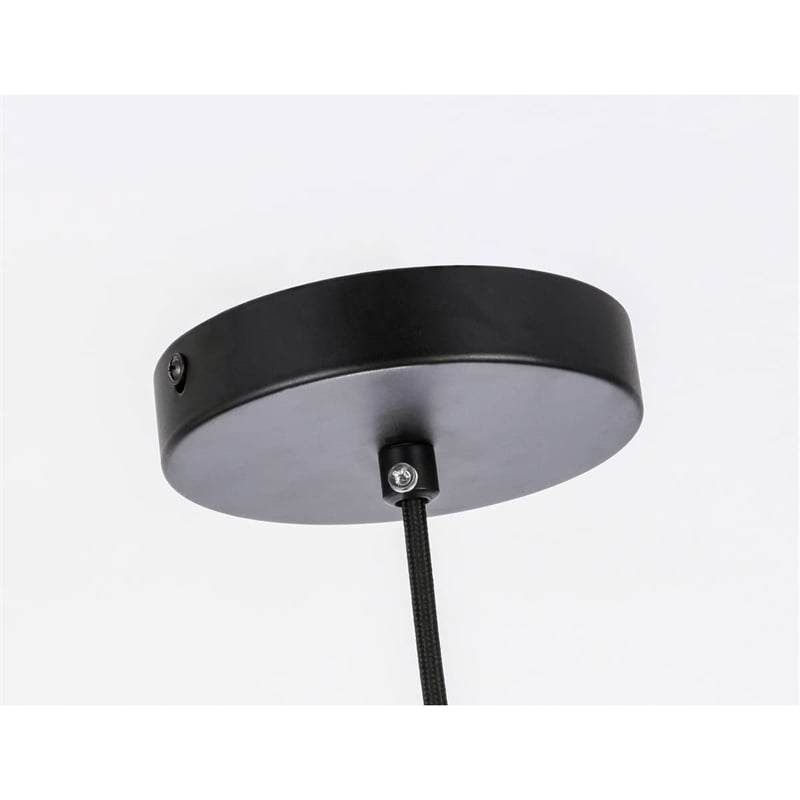 Living District Gene 1-Light Metal Pendant in Black and Clear Glass