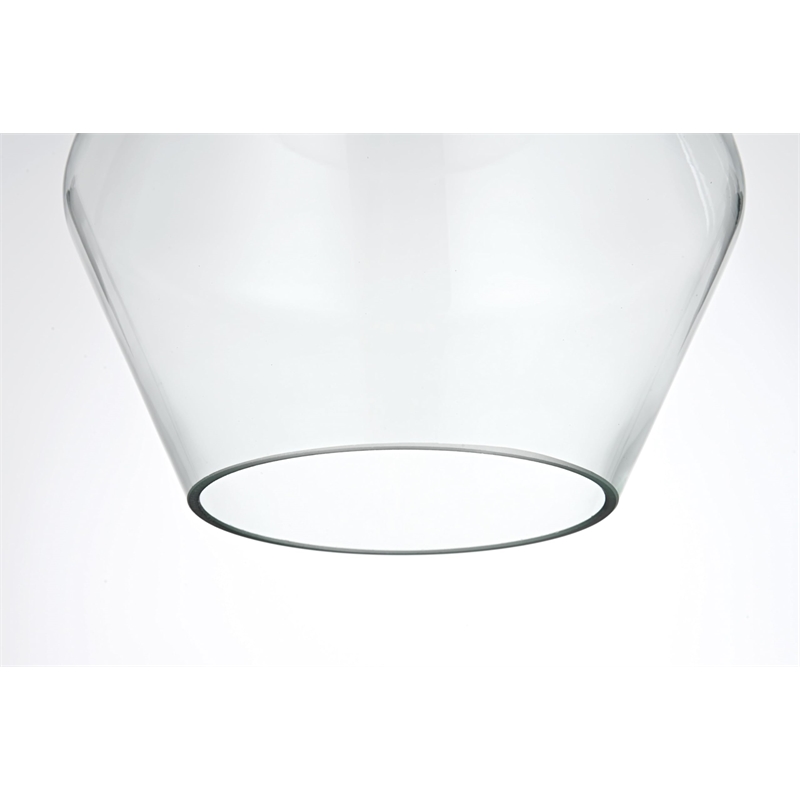 Living District Gene 3-Light Metal Pendant in Black and Clear Glass