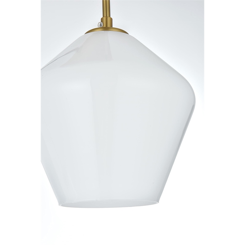 Living District Gene 3-Light Metal Pendant in Chrome and Frosted White Glass