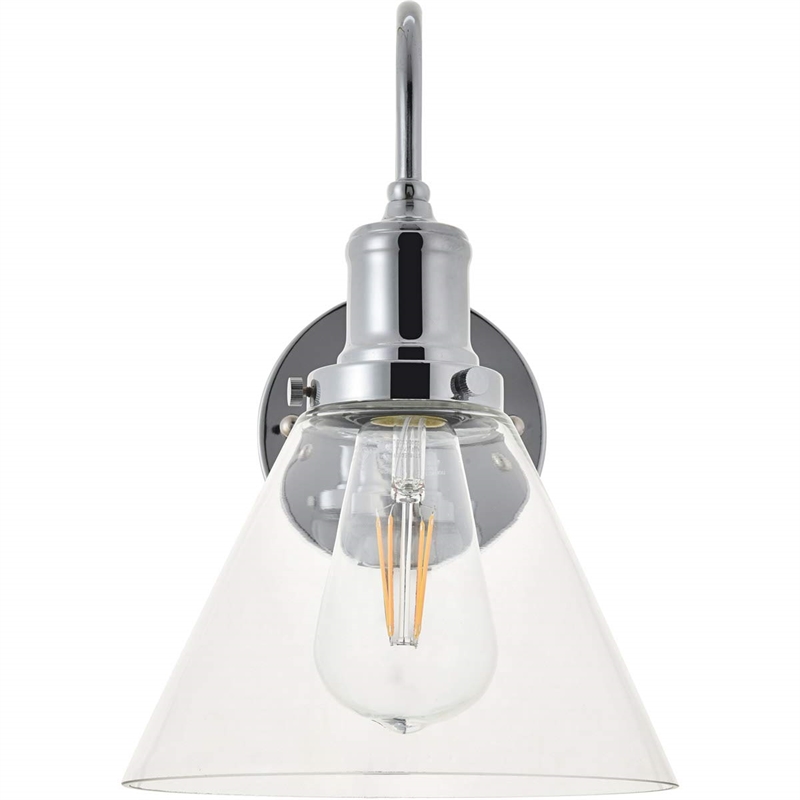 Living District Histoire 1-Light Metal Wall Sconce in Chrome and Clear