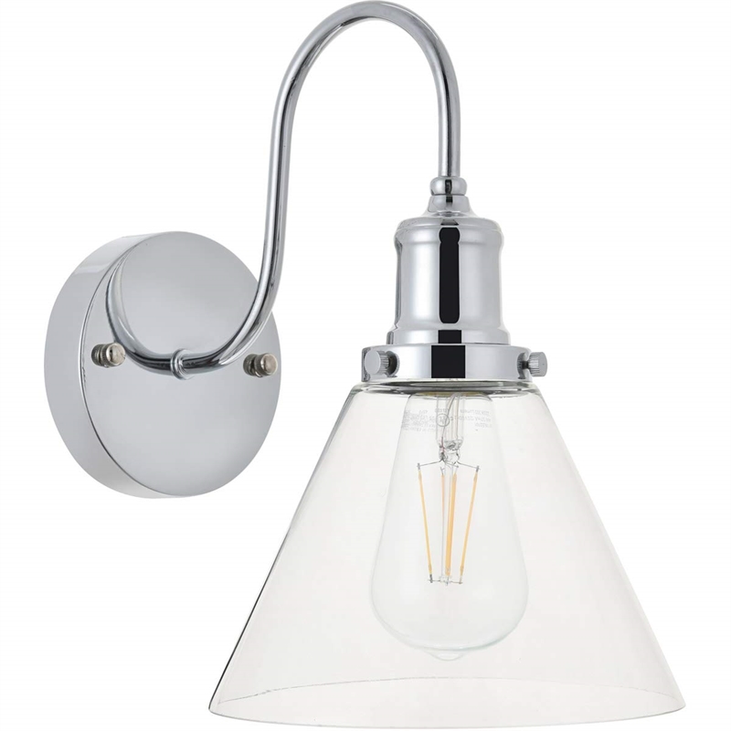 Living District Histoire 1-Light Metal Wall Sconce in Chrome and Clear