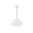 Living District Forte 1-Light Mid-Century Metal Pendant in White Finish