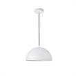 Living District Forte 1-Light Mid-Century Metal Pendant in White Finish