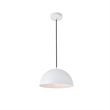 Living District Forte 1-Light Mid-Century Metal Pendant in White Finish