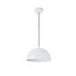 Living District Forte 1-Light Mid-Century Metal Pendant in White Finish