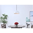 Living District Forte 1-Light Mid-Century Metal Pendant in White Finish