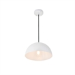 Living District Forte 1-Light Mid-Century Metal Pendant in White Finish