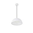 Living District Forte 1-Light Mid-Century Metal Pendant in White