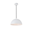 Living District Forte 1-Light Mid-Century Metal Pendant in White