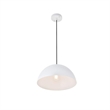 Living District Forte 1-Light Mid-Century Metal Pendant in White