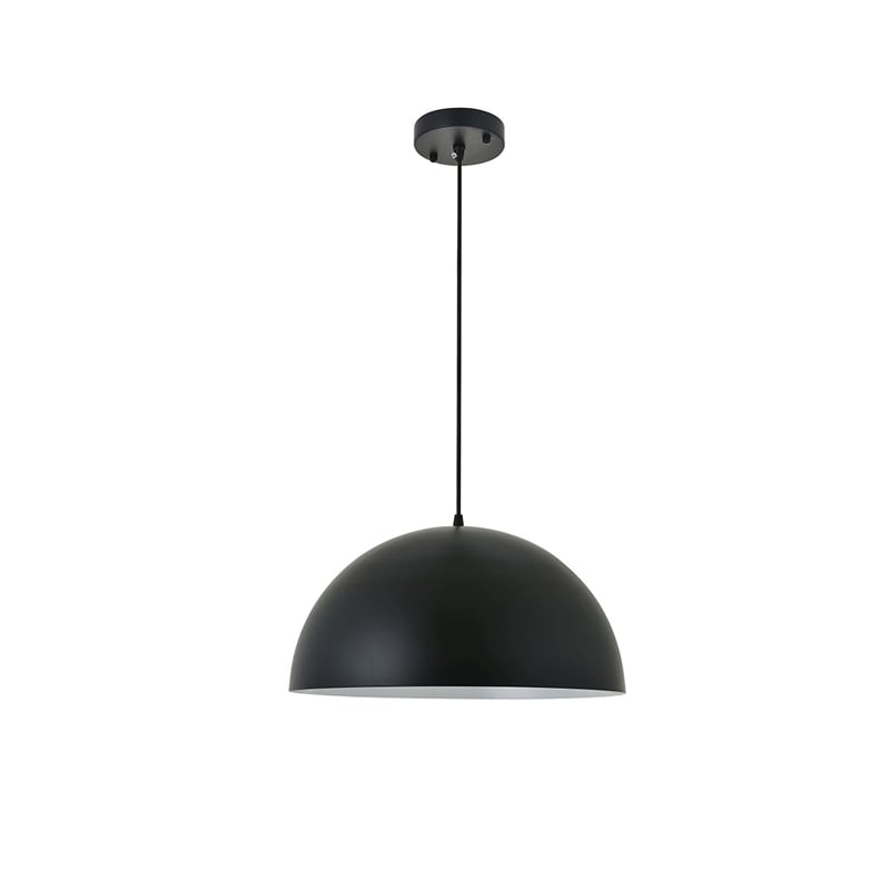 Living District Forte 1-Light Mid-Century Metal Pendant - Black Finish