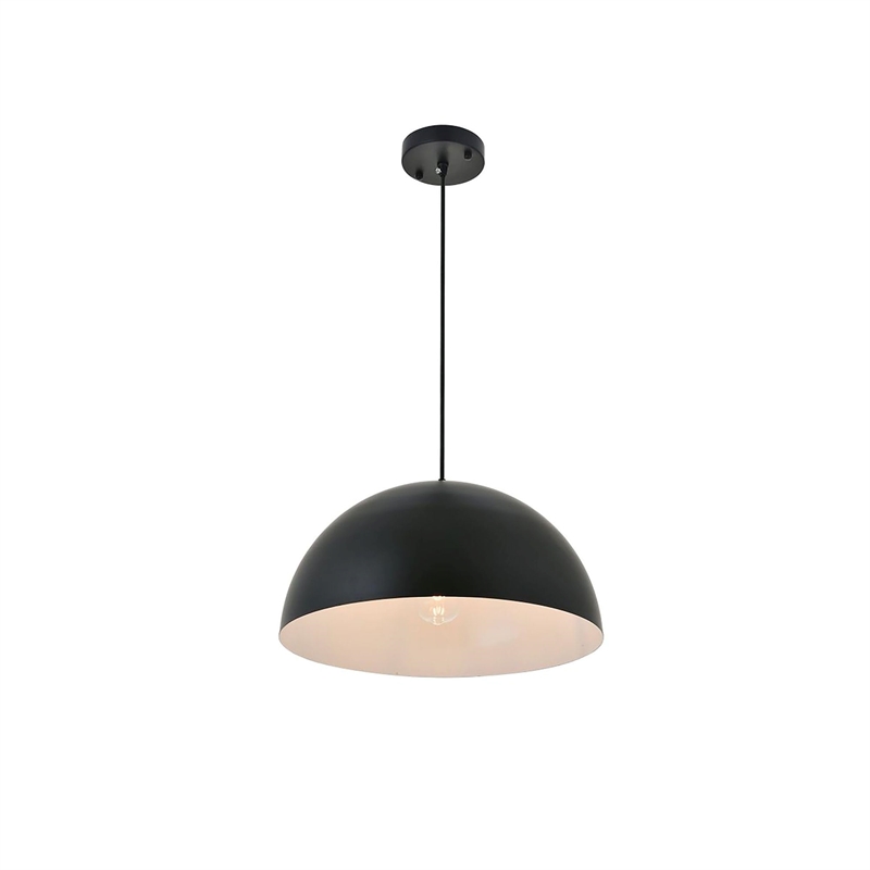 Living District Forte 1-Light Mid-Century Metal Pendant - Black Finish