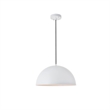 Living District Forte 1-Light Mid-Century Metal Pendant - White Finish