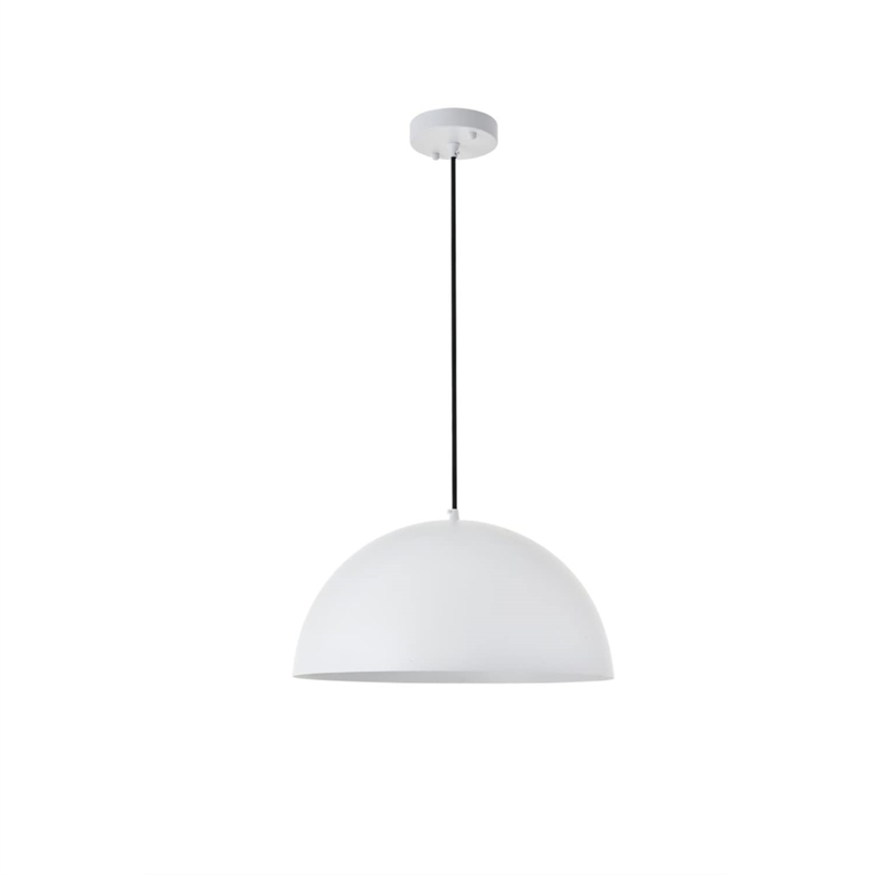 Living District Forte 1-Light Mid-Century Metal Pendant - White Finish