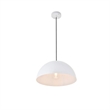 Living District Forte 1-Light Mid-Century Metal Pendant - White Finish