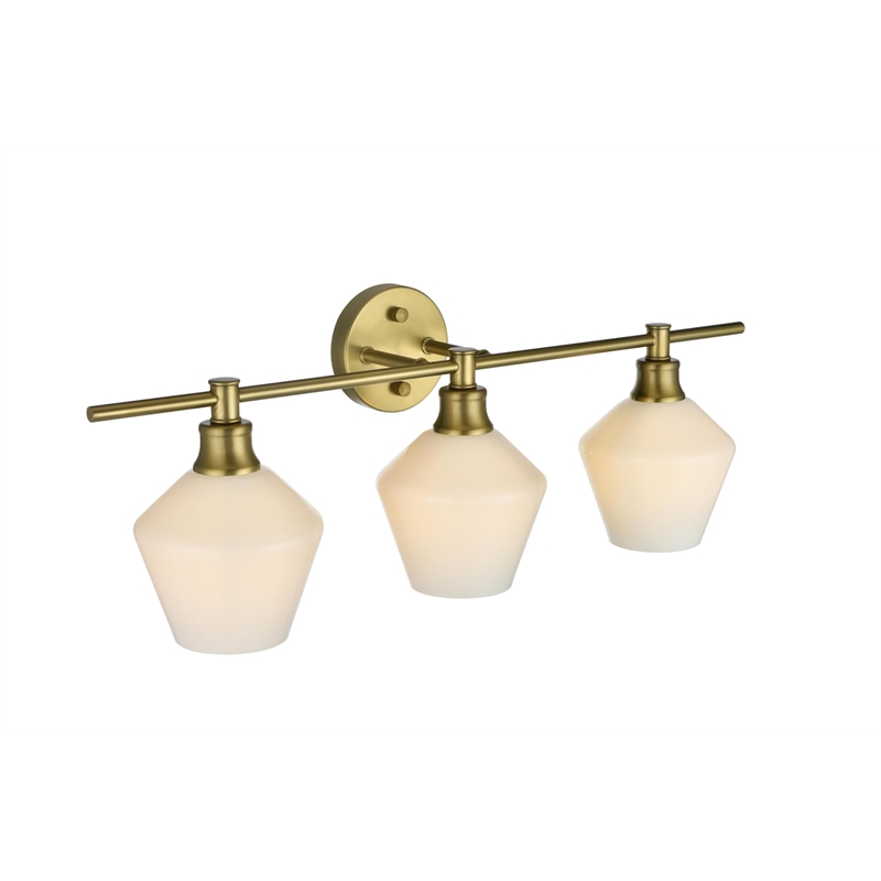 Living District Gene 3-Light Metal Wall Sconce in Black and Frosted White Glass