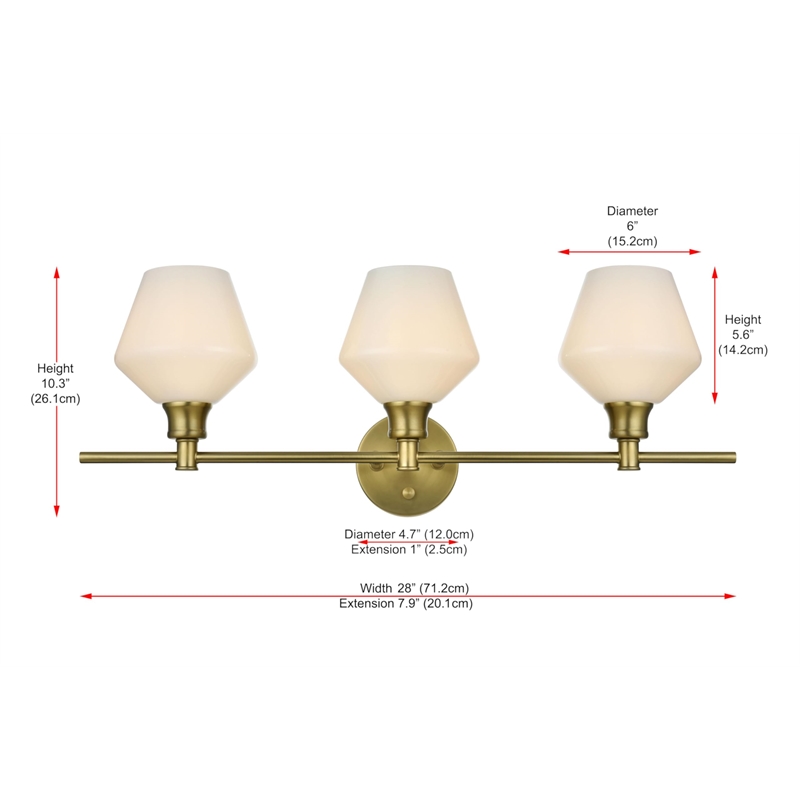 Living District Gene 3-Light Metal Wall Sconce in Black and Frosted White Glass