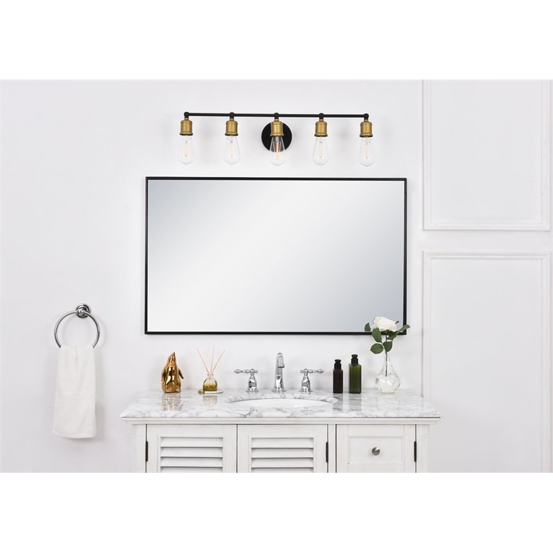 Living District Serif 5-Light Metal Wall Sconce in Brass and Black