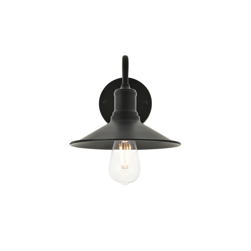 Living District Etude 1-Light Mid-Century Metal Wall Sconce in Black