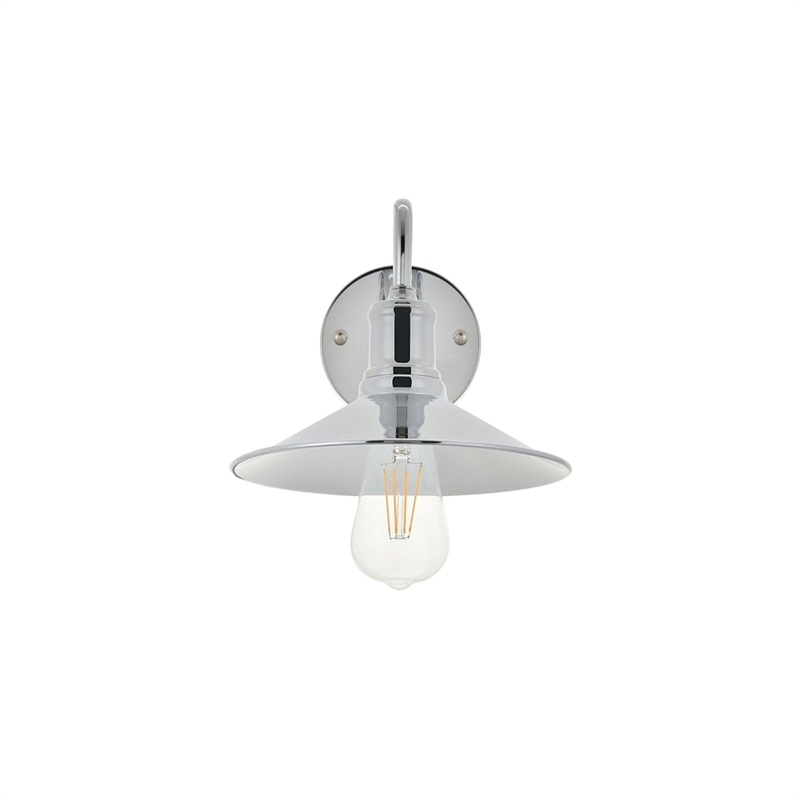 Living District Etude 1-Light Mid-Century Metal Wall Sconce in Chrome