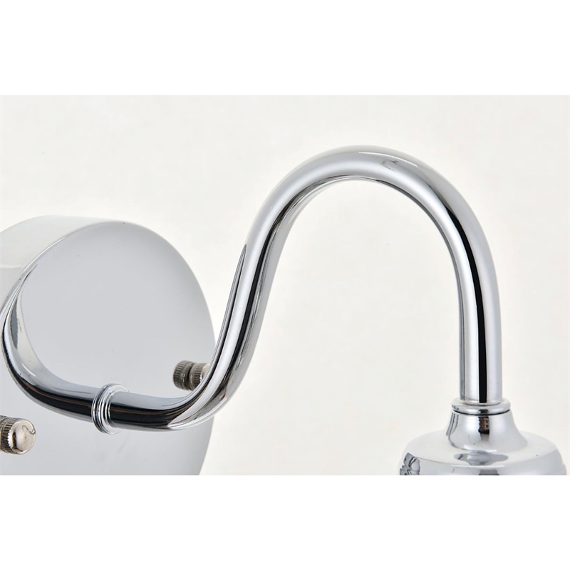 Living District Etude 1-Light Mid-Century Metal Wall Sconce in Chrome